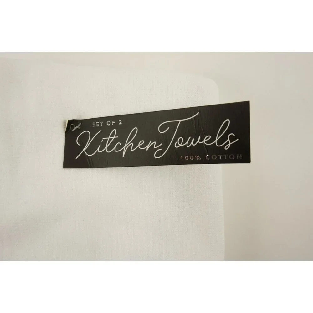 New Set of Two Hocus‎ Pocus Halloween Kitchen Towels White Witches Hat & Spider